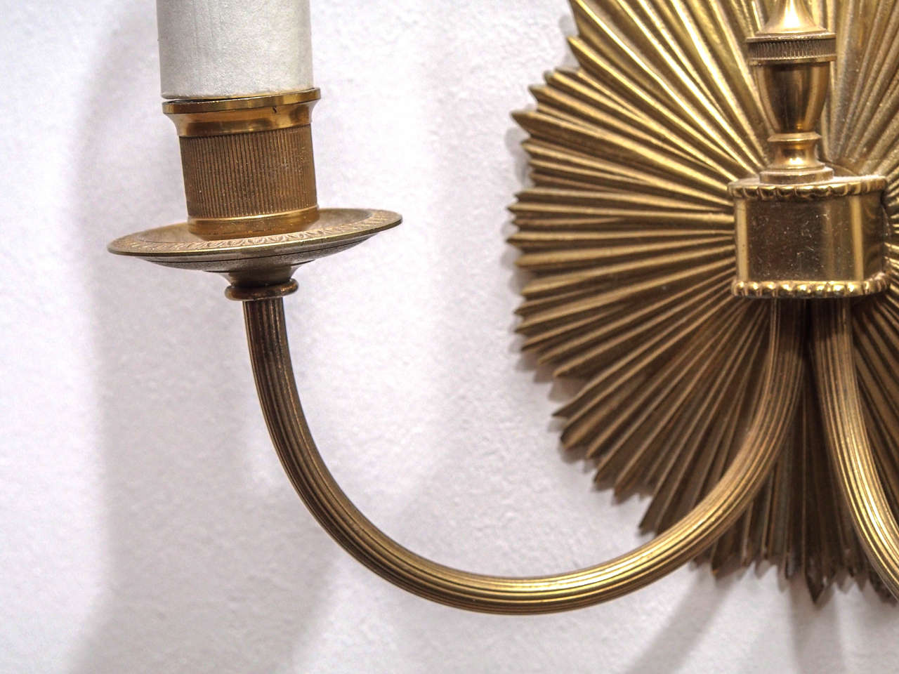 Pair of Neoclassical Gilt Bronze Sconces In Excellent Condition In New Orleans, LA